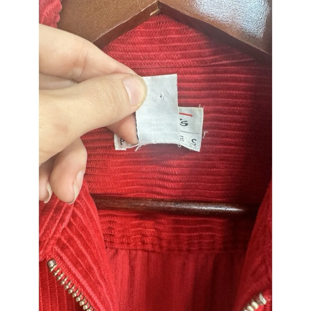 Talbots Red Corduroy 100% Cotton Zip Up Jacket Womens P Small EUC VTG 90s‎ Y2K
